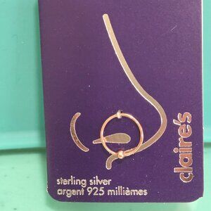 Nose Ring Hoop Sterling Silver 22 Guage Rose Gold New In Package